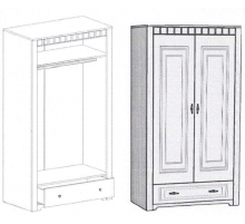 Шкаф для одежды Прованс двухдверный Шкаф для одежды Прованс двухдверный