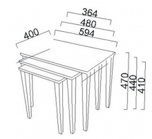 Стол журнальный (комплект из 3 шт) Мавенна (Mavenna) MAVN-52